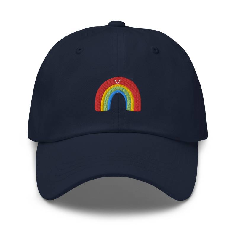 Smiley Regenbogen Bestickte Dad-Kappe Verstellbare Unisex-Kappe Aus Chino-Baumwolltwill von TofuTigerStudio