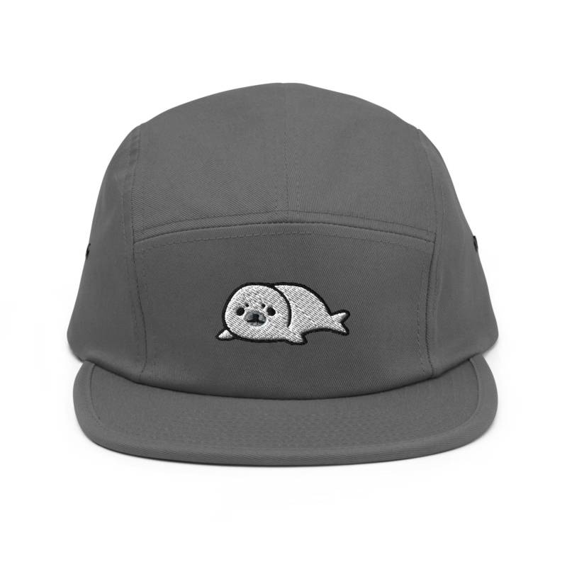 Süßer Seehund Bestickte 5-Panel Baumwoll Cap von TofuTigerStudio
