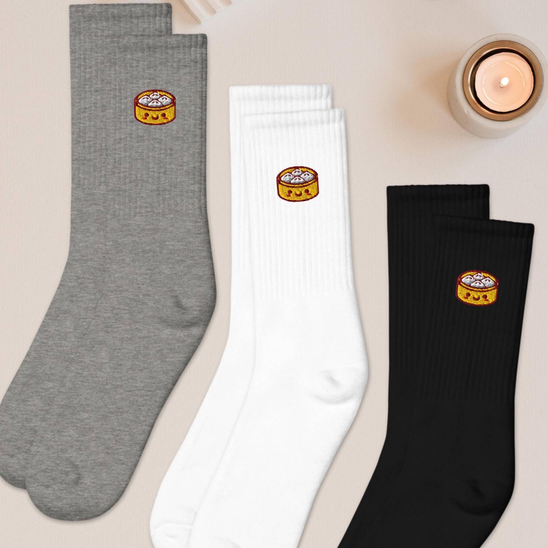 Süße Brötchen-Dampfer Bestickte Socken Gepolsterte Baumwollmischung, Hergestellt in Den Usa von TofuTigerStudio