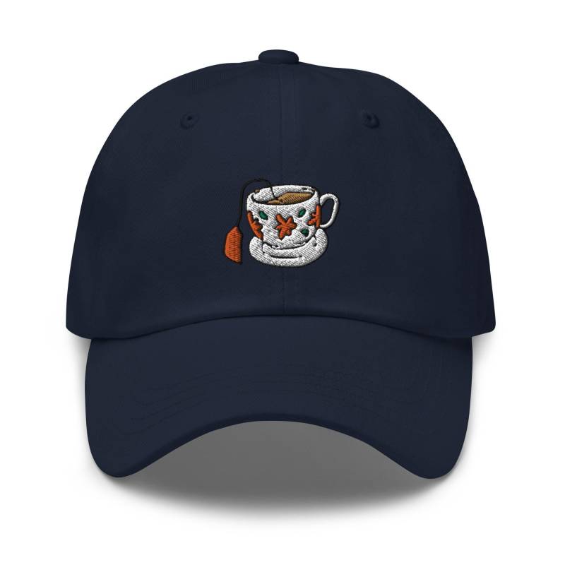 Tea Time Vintage Teetasse Bestickte Dad Cap Chino Cotton Twill Verstellbarer Unisex Hut von TofuTigerStudio