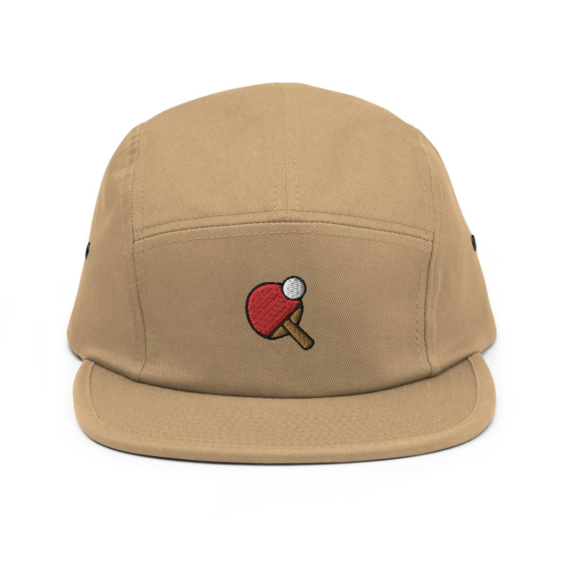 Tischtennis Bestickte 5 Panel Camper Cap - Reine Baumwolle Bequeme Passform in Einer Vielzahl Von Farben von TofuTigerStudio