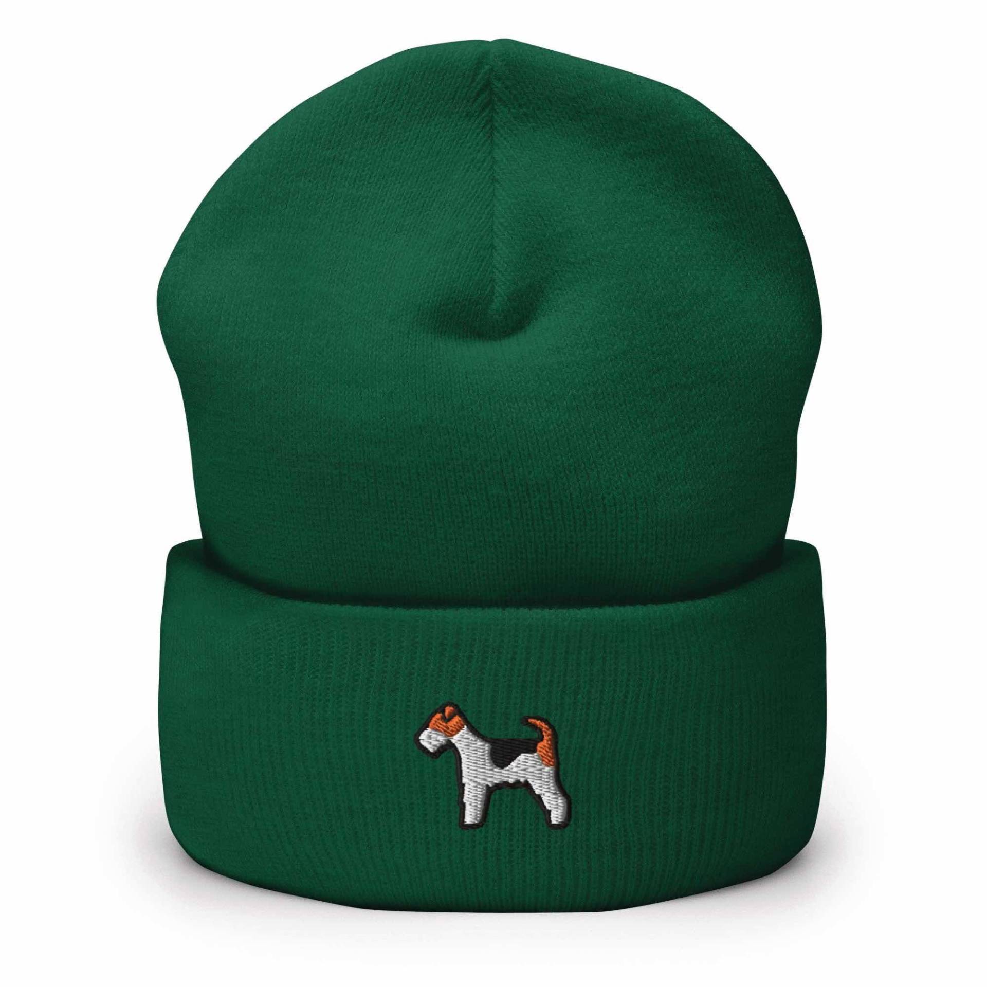 Wire Fox Terrier Bestickte Beanie - Warme Und Stilvolle Kopfbedeckung in Verschiedenen Farben von TofuTigerStudio