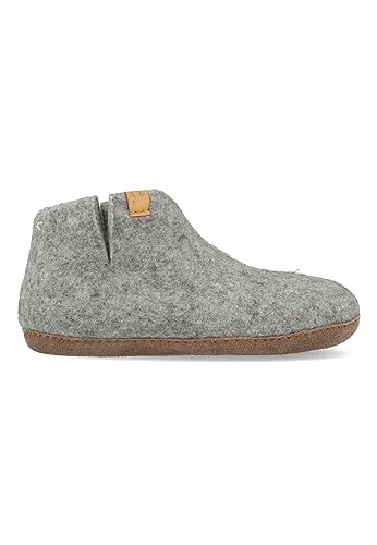 Tofvel Mula Wollfilz-Pantoffel Marbled Light Grey (EU Schuhgrößensystem, Erwachsene, Numerisch, M, 36) von Tofvel