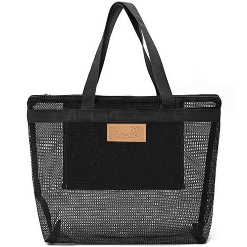 Toguma Mesh-Strandtasche Pooltasche Schwimmtasche für Reisen Strand Fitnessstudio Mesh-Aufbewahrungstasche Schwarz Toguma Mesh-Strandtasche Pooltasche Schwimmtasche für Reisen Strand Fitnessstudio Mesh-Aufbewahrungstasche Schwarz von Toguma