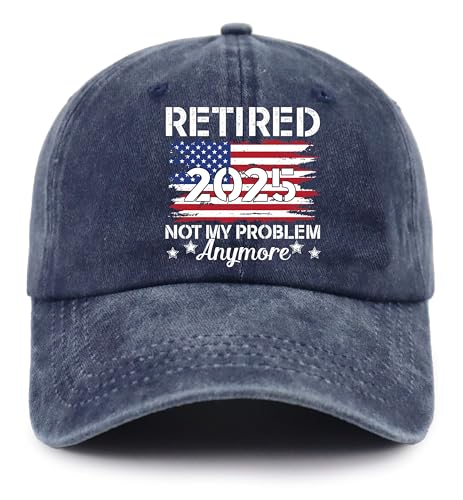 Retired 2025 Hat Limited Edition, Adjustable Cotton Embroidered Not My Problem Anymore Baseball Cap, Marineblau, Einheitsgröße von Tohheasp