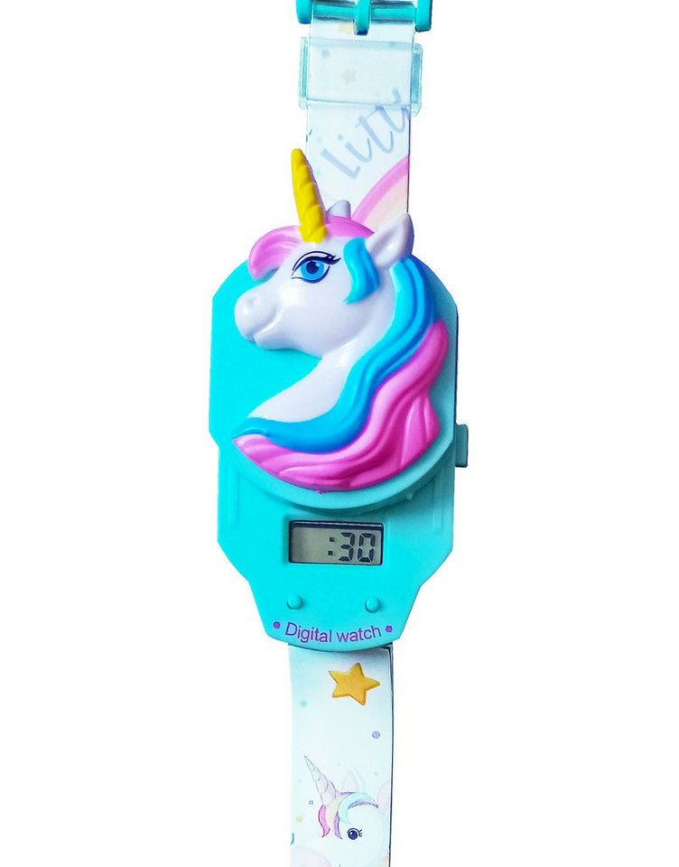 Toi-Toys Quarzuhr Einhorn KINDERUHR Digital Armbanduhr Uhr Watch 13 (Einhorn Kopf), Geschenk Mädchen Kinder von Toi-Toys
