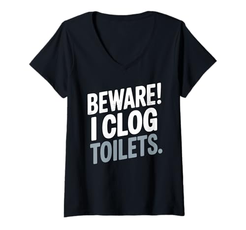 Damen I Clog Toiletten Lustiger Badezimmer-Humor T-Shirt mit V-Ausschnitt Damen I Clog Toiletten Lustiger Badezimmer-Humor T-Shirt mit V-Ausschnitt von Toilet Humor Party Gag Gifts