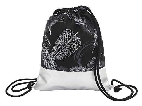 toito wear Gymbag, Polyester, Tropical Rain'', schwarz/Silber Umhängetasche, 43 cm, 10.5 Liter, Schwarz/Silber von Toito Wear