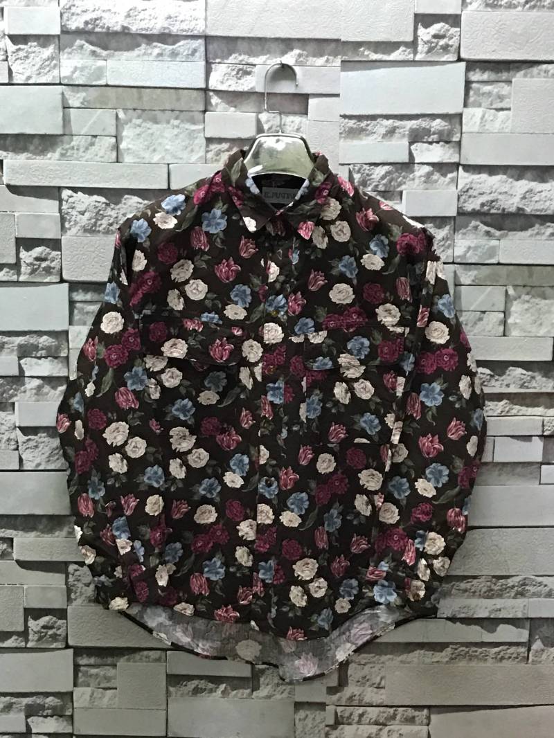 Seltene Vintage B Piatini Floral Doppeltaschen Männer Shirts Größe Xlarge Xl Abstrakte Shirt Kunst Design/Hawaiian Shir von TokMungVintage