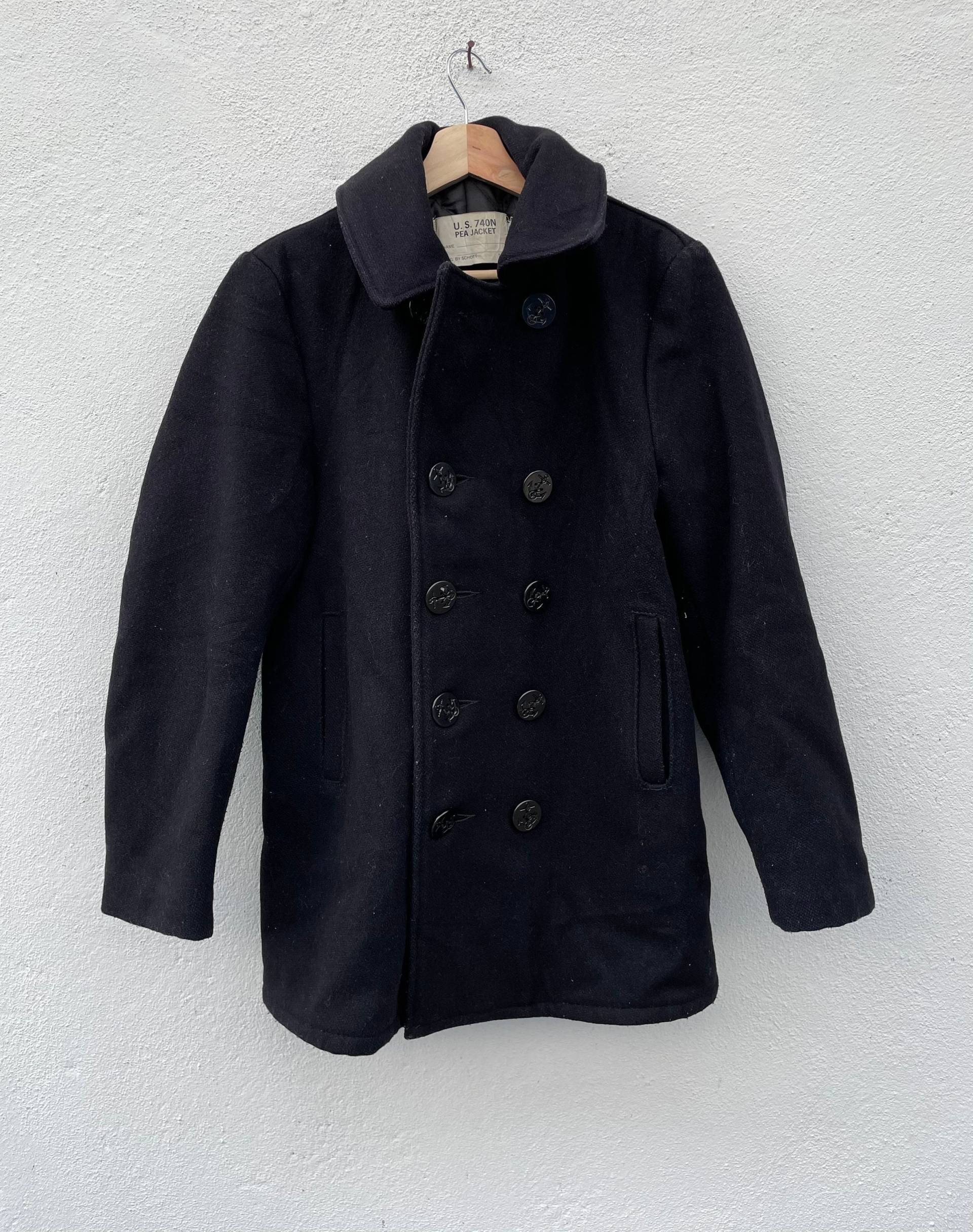 Vintage Us 740 N Pea Jacket Navy Wolle Von Schott Made in Usa Größe 36 Vintage Us 740 N Pea Jacket Navy Wolle Von Schott Made in Usa Größe 36 von TokMungVintage