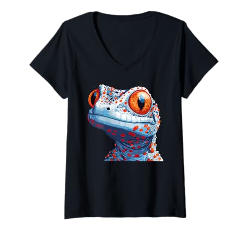 Damen Tokeh Gecko Tokeh T-Shirt mit V-Ausschnitt Damen Tokeh Gecko Tokeh T-Shirt mit V-Ausschnitt von Tokeh Gecko Tokeh Tier Shop