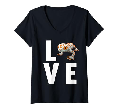 Damen Tokeh Gecko Tokeh T-Shirt mit V-Ausschnitt Damen Tokeh Gecko Tokeh T-Shirt mit V-Ausschnitt von Tokeh Gecko Tokeh Tier Shop
