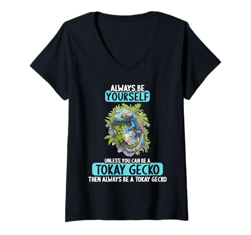 Damen Tokeh Gecko Tokeh T-Shirt mit V-Ausschnitt Damen Tokeh Gecko Tokeh T-Shirt mit V-Ausschnitt von Tokeh Gecko Tokeh Tier Shop