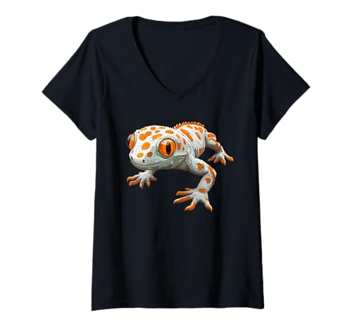 Damen Tokeh Gecko Tokeh T-Shirt mit V-Ausschnitt Damen Tokeh Gecko Tokeh T-Shirt mit V-Ausschnitt von Tokeh Gecko Tokeh Tier Shop