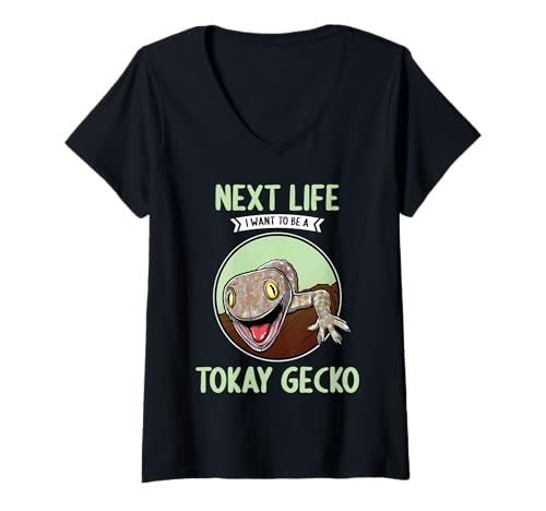 Damen Tokehs Tokay Tokeh T-Shirt mit V-Ausschnitt Damen Tokehs Tokay Tokeh T-Shirt mit V-Ausschnitt von Tokehs Tokeh Tier Shop