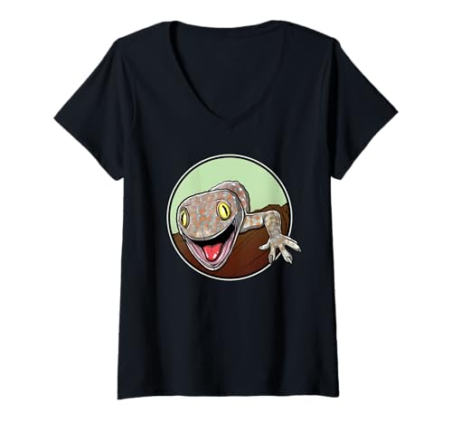 Damen Tokehs Tokay Tokeh T-Shirt mit V-Ausschnitt Damen Tokehs Tokay Tokeh T-Shirt mit V-Ausschnitt von Tokehs Tokeh Tier Shop