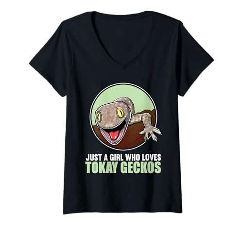 Damen Tokehs Tokay Tokeh T-Shirt mit V-Ausschnitt Damen Tokehs Tokay Tokeh T-Shirt mit V-Ausschnitt von Tokehs Tokeh Tier Shop