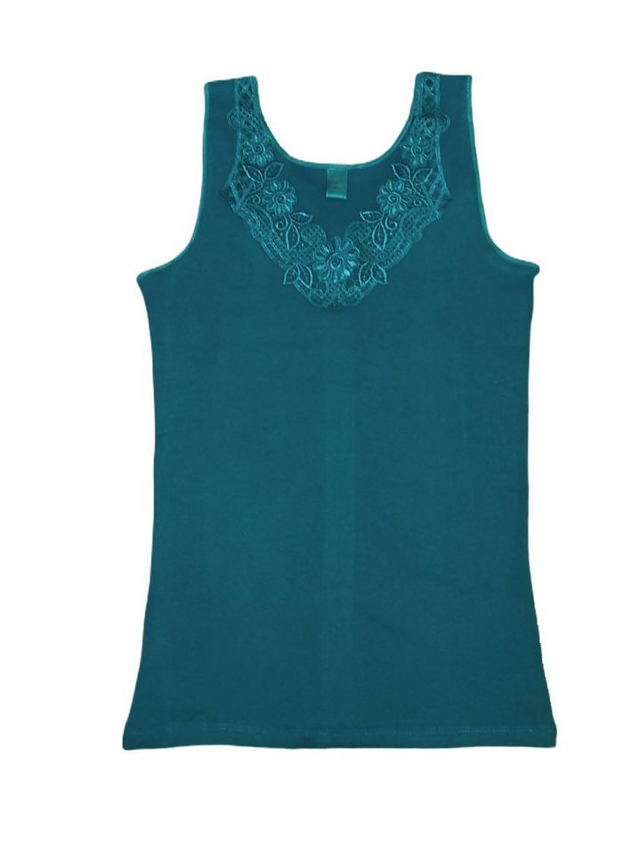 Toker Collection® Achselhemd Damen Unterhemd mit extra breiter Spitze (1 Stück, einzeln gepackt) Spitze in vielen Varianten von Toker Collection®