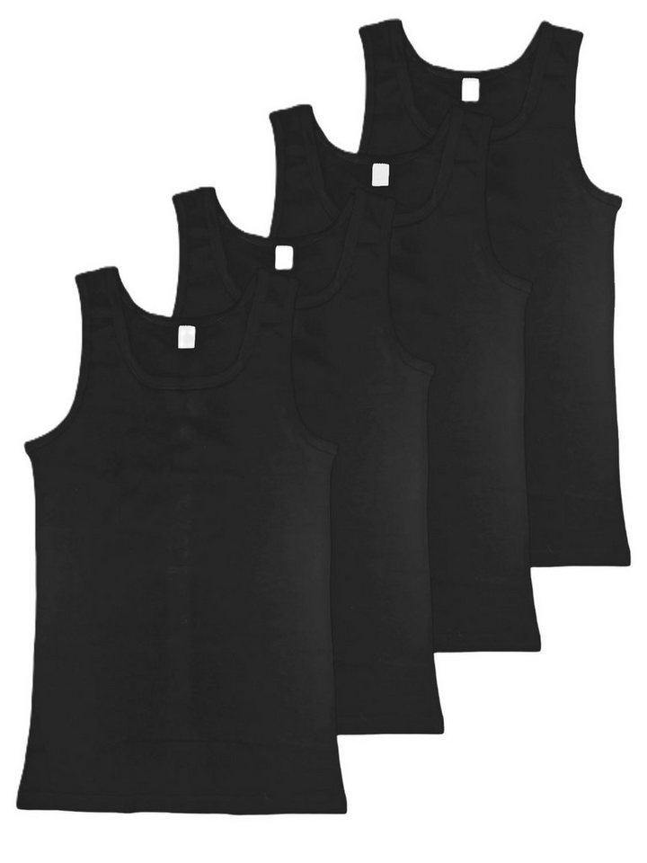 Toker Collection® Achselhemd Herren Unterhemd, Tank-Shirt, Achselhemd - (im 4'er Pack) in Schwarz (Sparpack, 4er- Pack) aus reiner Baumwolle von Toker Collection®