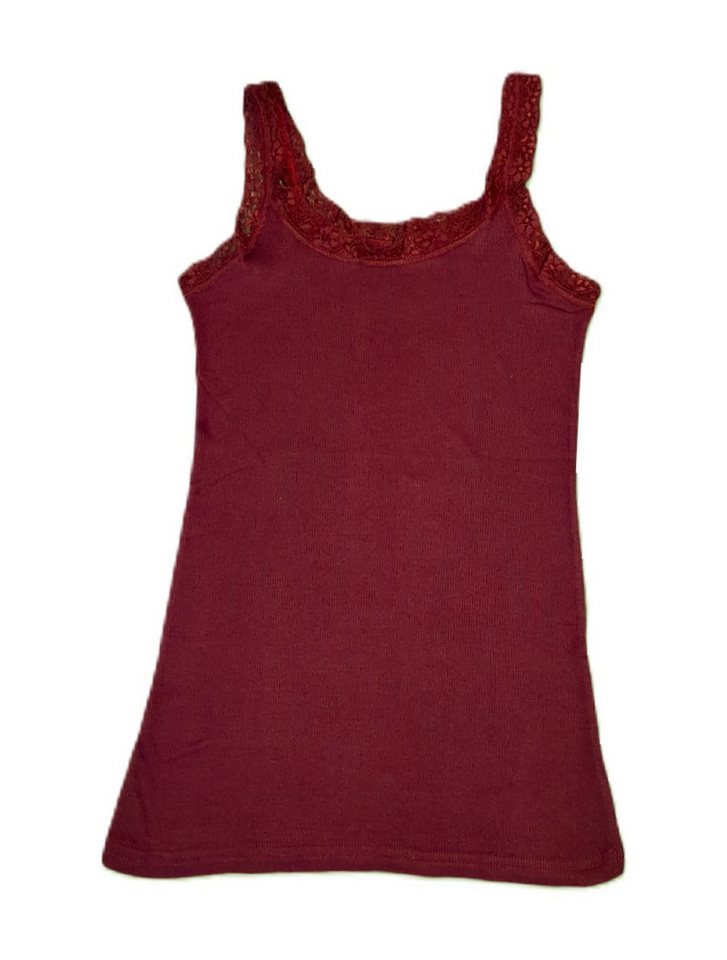 Toker Collection® Achseltop Damen Modal Top mit elastischer Spitze (Packung, 1 Stück) Doppelripp Optik von Toker Collection®