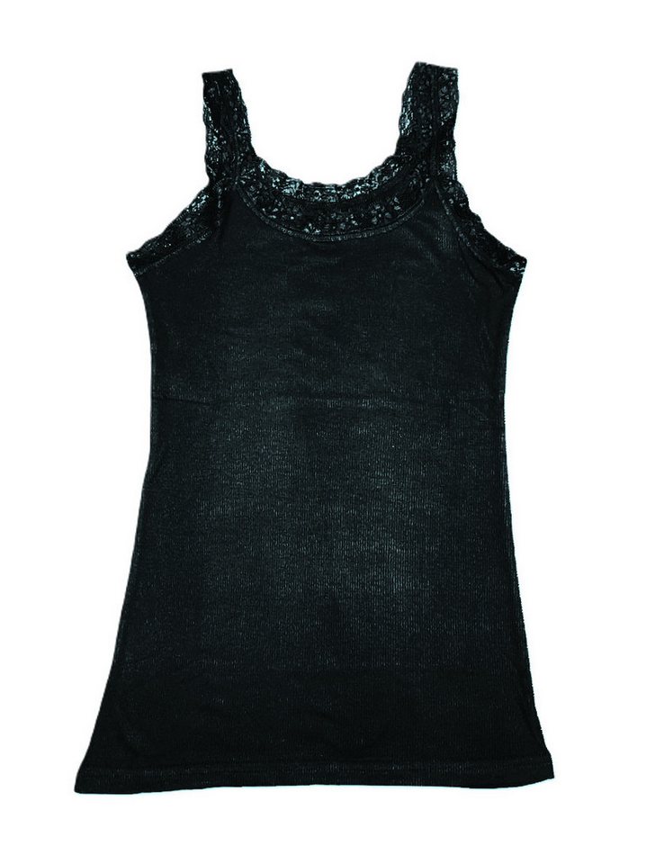 Toker Collection® Achseltop Damen Modal Top mit elastischer Spitze (Packung, 1 Stück) Doppelripp Optik von Toker Collection®