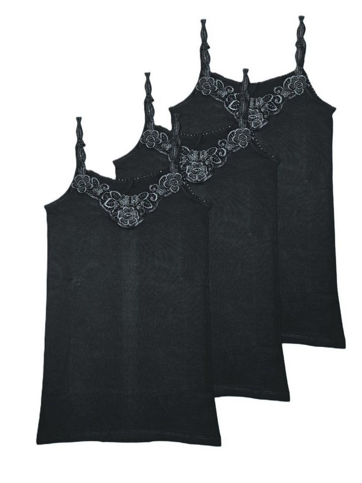 Toker Collection® Achseltop Damen Unterhemd mit elastischen Trägern im 3er Pack (Spar Packung, 3er Pack) aus reiner Baumwolle von Toker Collection®