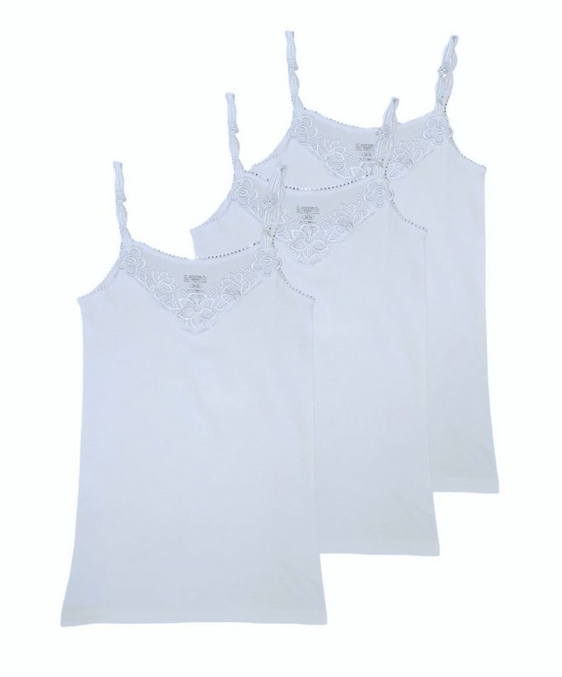 Toker Collection® Achseltop Damen Unterhemd mit elastischen Trägern im 3er Pack (Spar Packung, 3er Pack) aus reiner Baumwolle von Toker Collection®