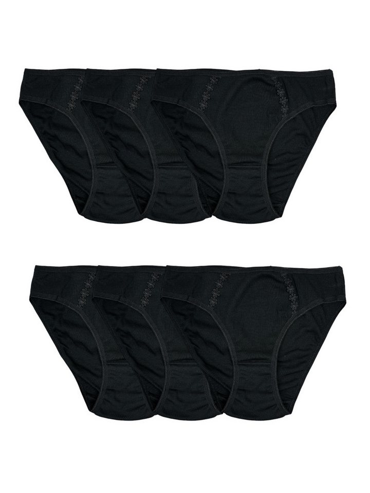 Toker Collection® Bikinislip Damen Bikinislip 6er Pack, Baumwolle (6er Pack) Spitze im Vorderteil von Toker Collection®