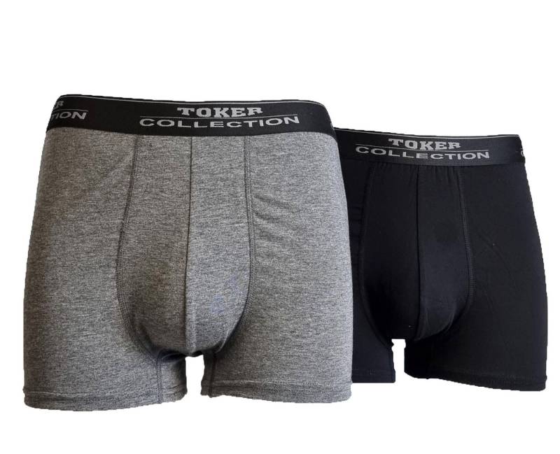 Toker Collection® Boxershorts Herren Boxershort 2 Stück ein Preis (Packung, 2er- Pack) mit Logo auf dem Taillenbund von Toker Collection®