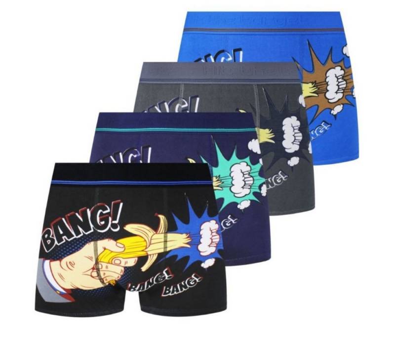 Toker Collection® Boxershorts Herren Boxershort mit lustigen Bananen Motiven (Packung, 4er Pack) Relax Time von Toker Collection®