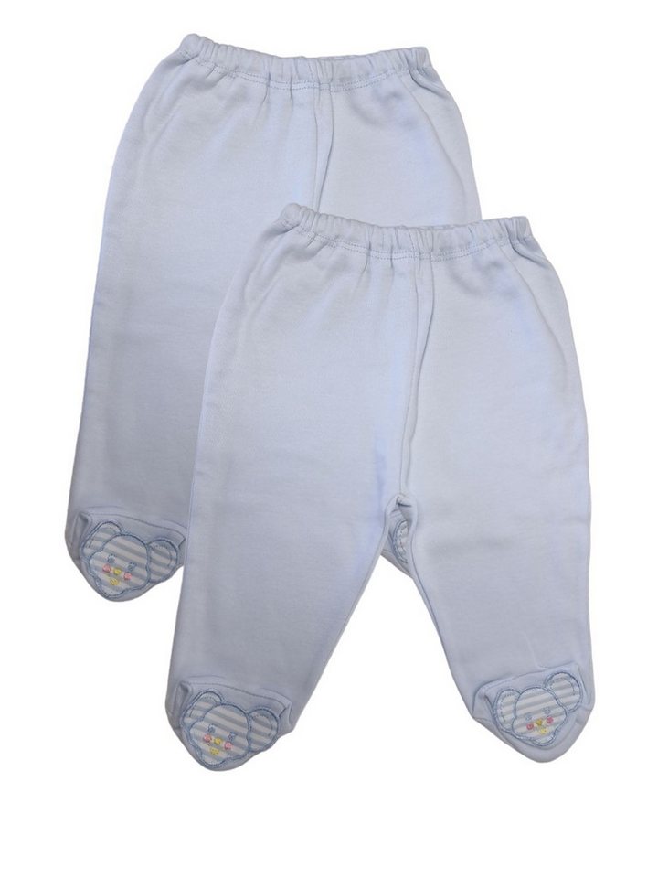 Toker Collection® Jerseyhose Baby Hose mit Fuß, Gr. 62/68, 100% Baumwolle, 2 Farben (Packung, 2er-Pack) Gummibund von Toker Collection®