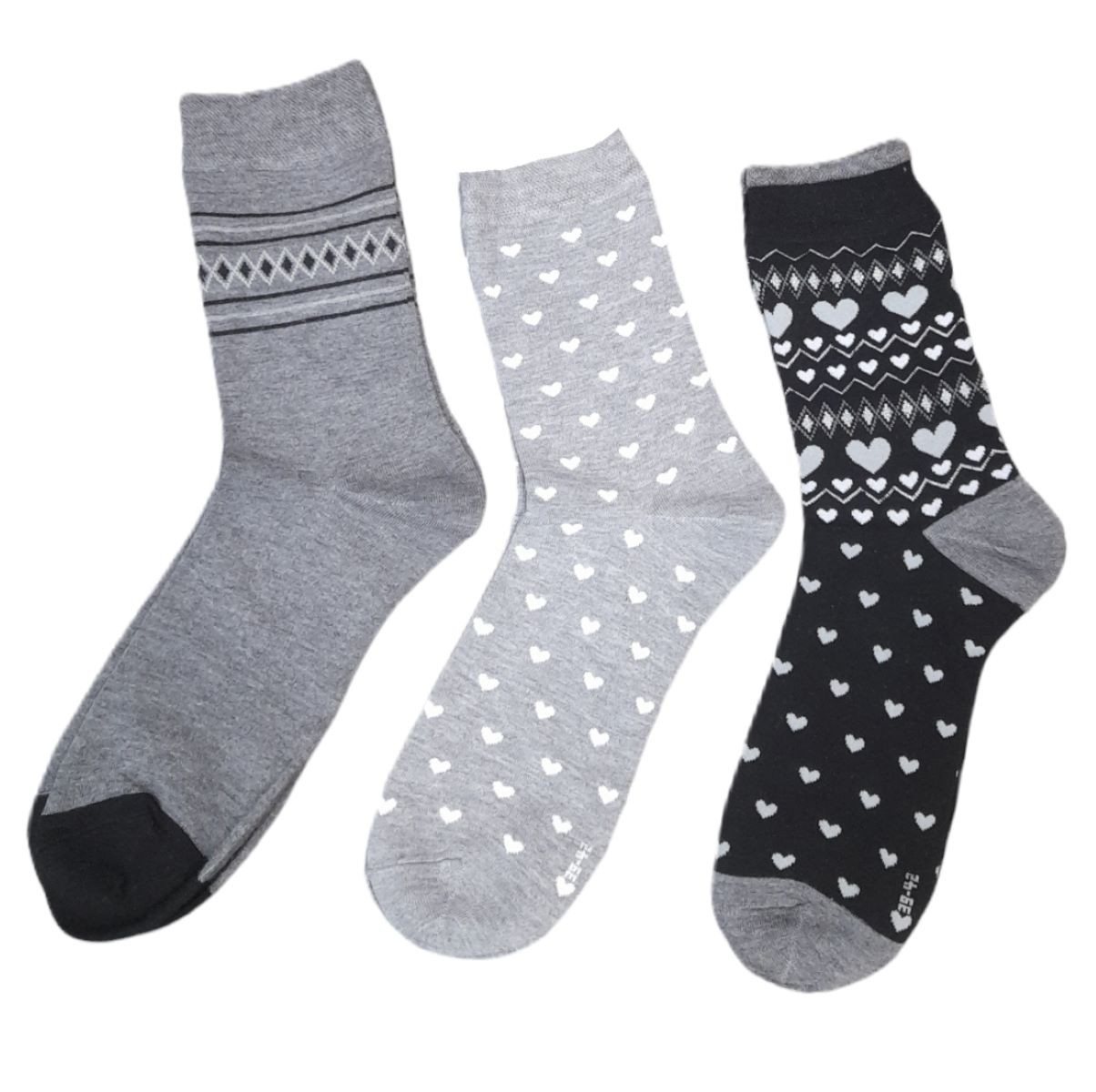 Toker Collection® Komfortsocken Damen Socken extra weich, ohne Gummidruck 3er Pack,verschiedene Muster (Packung, 3 Paar) atmungsaktiv von Toker Collection®