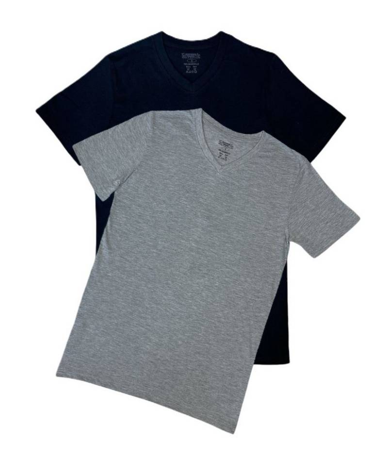 Toker Collection® T-Shirt Herren T-Shirt Basic V- Ausschnitt 2er Pack (Packung, 2er-Pack) aus Baumwolle von Toker Collection®