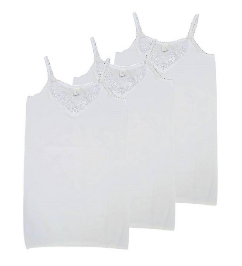 Toker Collection® Unterhemd Damen Unterhemd mit elastischen Trägern und elastischem Bund weiß (Sparpack, 3 Stück Pack) aus reiner Baumwolle von Toker Collection®