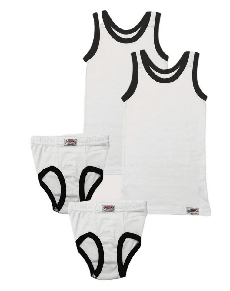 Toker Collection® Unterhemd Jungen Garnitur 2er Set je 2x Hemd und Slip (Packung, 2er-Pack) aus reiner Baumwolle von Toker Collection®