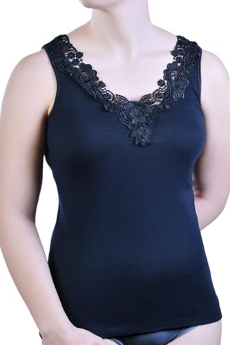 Toker Collection Hübsches Damen Unterhemd mit extra breiter Spitze in versch. Farben von Toker Collection
