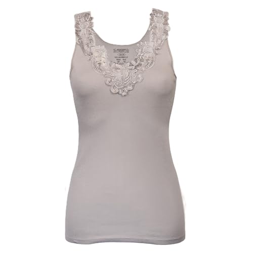 Toker Collection Hübsches Damen Unterhemd mit extra breiter Spitze in versch. Farben von Toker Collection