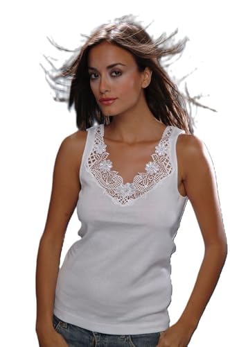 Toker Collection Hübsches Damen Unterhemd mit extra breiter Spitze in versch. Farben von Toker Collection