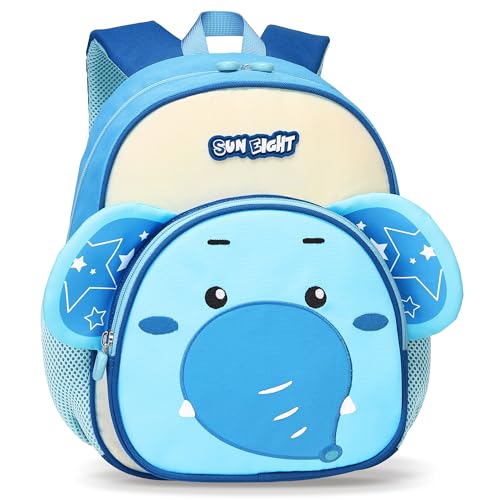 Tokeya Kinderrucksack Jungen Wasserdicht Rucksack Kinder mit Brustgurt, Kleiner Leicht Kindergartenrucksack, Niedliche Elefanten Vorschule Kinderrucksäcke für Baby Kleinkind 2-7 Jahr, Blau von Tokeya