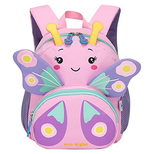 Tokeya Rucksack Mädchen Kinderrucksack Kindergarten Schultasche Babyrucksack Schulrucksack Vorschulranzen Kleinkind Schule Tasche Vorschule Tagesrucksack 2-6 Jahre Geschenk, Violett Schmetterling von Tokeya