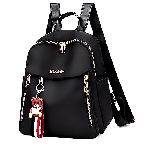 Tokeya Rucksack Damen Klein Cityrucksack Casual Anti Diebstahl Daypack Tagesrucksack Leicht Wasserdicht Schultertasche Verstellbar Frauen Handtasche für Einkauf Reise Arbeit Weekend, Schwarz von Tokeya