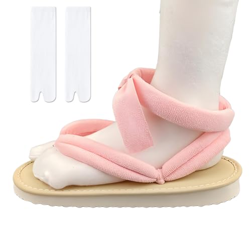 Tokisaki Damen Mitsuri Cosplay Schuhe Clogs Geta Sandalen Slipper Holz Flip Flops Prop Oshitari Socken Halloween, Pink, 11-12 Women/10-11 Men von Tokisaki