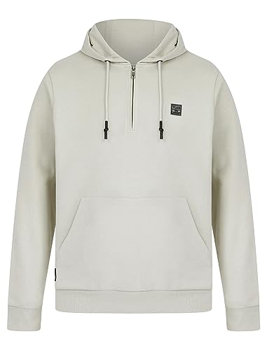 Invective Quarter Zip Neck Brushback Fleece Pullover Hoodie in Light Grey - Tokyo Laundry - XL von Tokyo Laundry