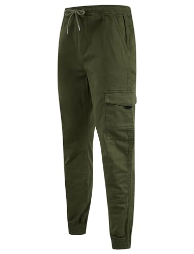 Lance Cotton Twill Cuffed Multi-Pocket Cargo Jogger Pants in Grape Leaf - Tokyo Laundry - XXL/38 von Tokyo Laundry
