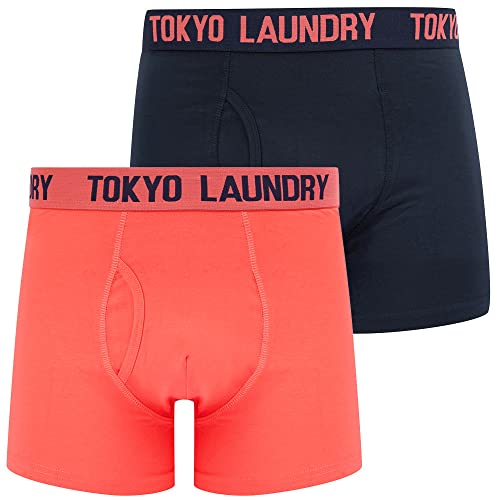 Lumber (2 Pack) Boxer Shorts Set in Dubarry Coral/Sky Captain Navy - Tokyo Laundry - L von Tokyo Laundry