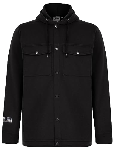 Phantom Hooded Brushback Fleece Overshirt Jacket in Jet Black - Tokyo Laundry - XL von Tokyo Laundry