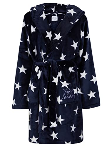 Women's Stars Soft Fleece Tie Robe Dressing Gown with Hooded Ears in Eclipse Blue - Tokyo Laundry - M von Tokyo Laundry