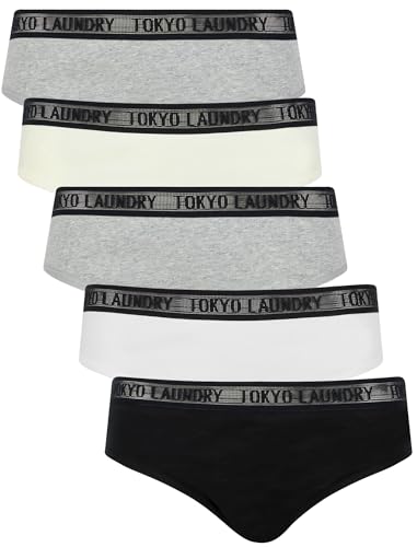 Tokyo Laundry Damen Slips aus Stretch-Baumwolle, 5er-Pack, Ayla 5 (Slip), L von Tokyo Laundry