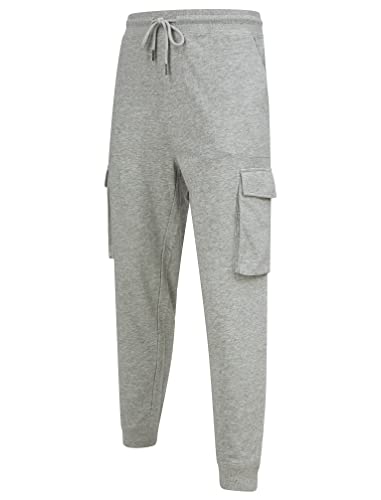Tokyo Laundry Frankie Herren Jogginghose mit mehreren Taschen im Cargo-Stil mit Bündchen, Hellgrau (Light Grey Marl), 34-37 von Tokyo Laundry