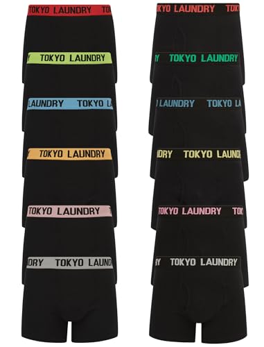 Tokyo Laundry Herren (12er Pack) Boxershorts Set, Dolan - Schwarz, M von Tokyo Laundry